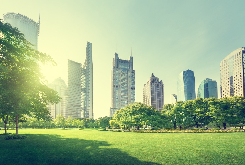 park in lujiazui financial center, Shanghai, China